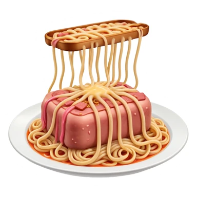  SPAM meat melted flying spaghetti pink gooey slop art sticker