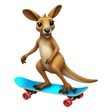 Kangaroo riding a skateboard sticker