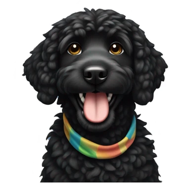 2 BLACK Groodles with a big smile. Also with a bandanna around its neck. Both Dogs need to be all black fur sticker