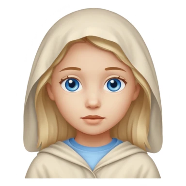 blue eyed desert girl child with creme cloth sticker