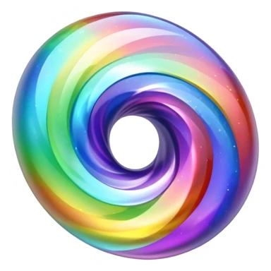 gemstone with swirling holographic rainbow colors inside sticker