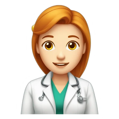 Femme rousse travaille dans un laboratoire pharmaceutique  sticker