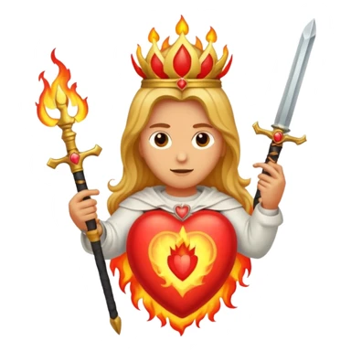 Sacred heart on fire with sword sticker