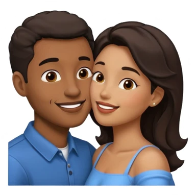 A man and a woman kissing, framed on a television screen sticker