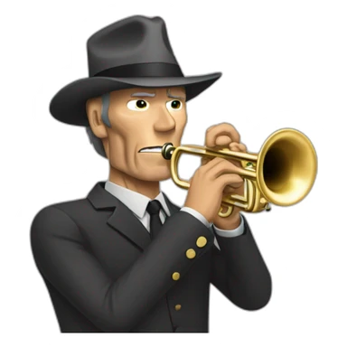Clint eastwood playing trumpet sticker