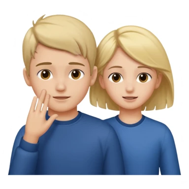 a boy putting a girls hair behind her ear gesture sticker