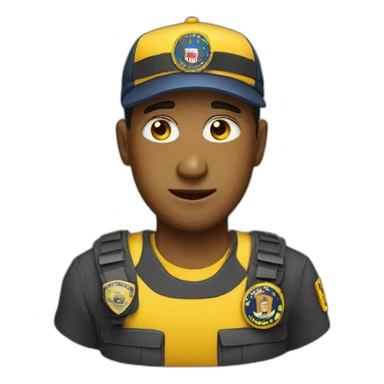 man with yellow "FBI" letters on his cap sticker