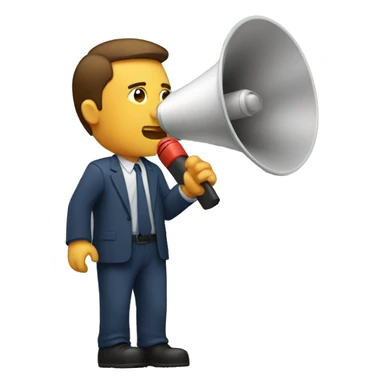 A man speaking in loudspeaker  sticker
