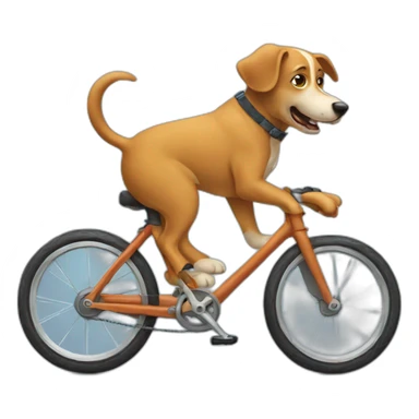 Dog riding a bike sticker