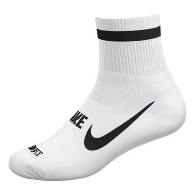 white sock, with black nike logo socks, dri-fit socks sticker