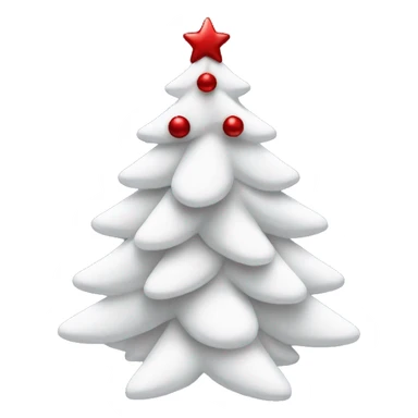  actual white fir christmas tree isolated with dark red decorations sticker