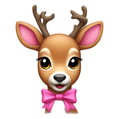 cute deer with a pink bow sticker