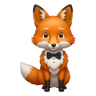 red fox wearing bow ties sticker