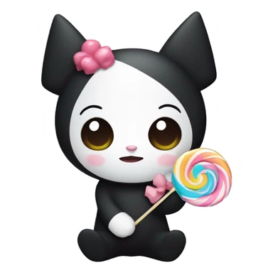 kuromi with lollipop sticker