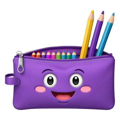 Pencil pouch with zipper mouth sticker