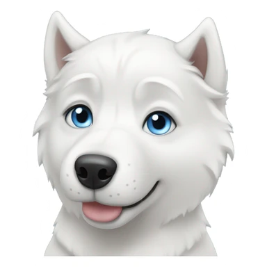 white husky with blue eyes sticker