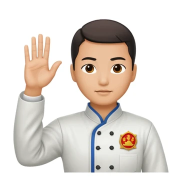 Chinese martial arts salute hand sign sticker