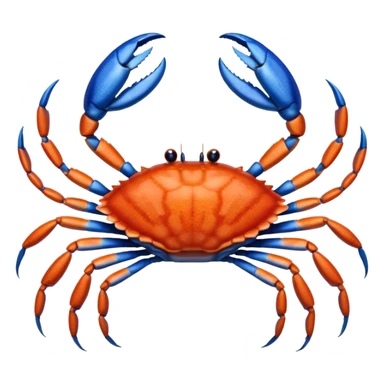 A blue crab with eight legs and two pincers sticker