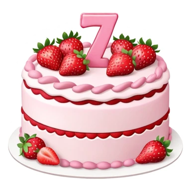 Pink strawberry birthday cake with “27” on it  sticker