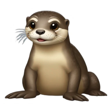 Loutre sur tortue sticker