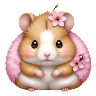 small hamster cherryblossom body sticker