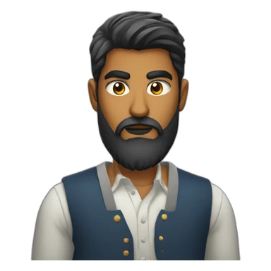 angry stylish sri lankan 25 year old with a beard sticker