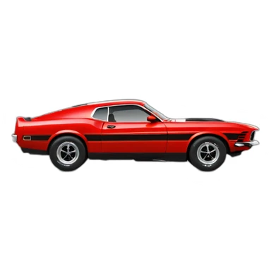 Red mustang mach 1 profil right side sticker