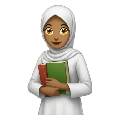 Muslim woman with books sticker