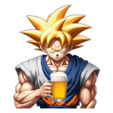 Son goku ultra instinct drank beer sticker