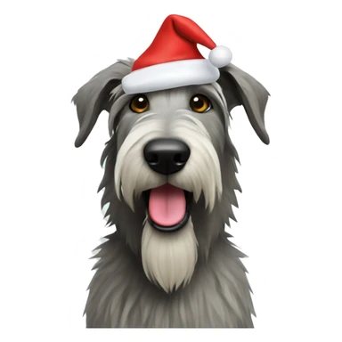  Irish wolfhound dog with santa hat sticker