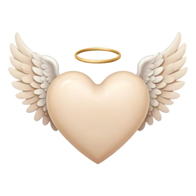 beige heart with angel wings sticker