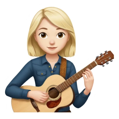 Emily Kinney playing acoustic guitar sticker