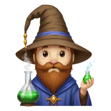 Wizard dog creating a potion  sticker