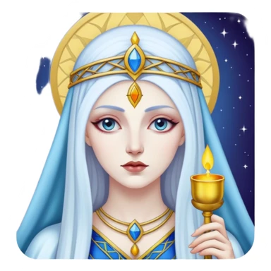 Tarot Card with a high priestess on it sticker