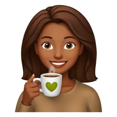 Black woman drinking coffee  sticker