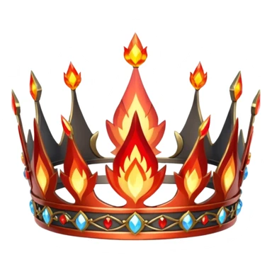 fantasy magic tiara of fire and ash low poly sticker