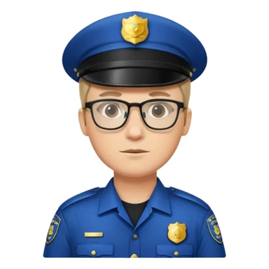 police man with glasses sticker