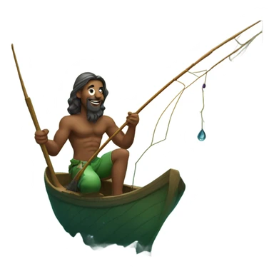 Fisherman catching a mermaid sticker