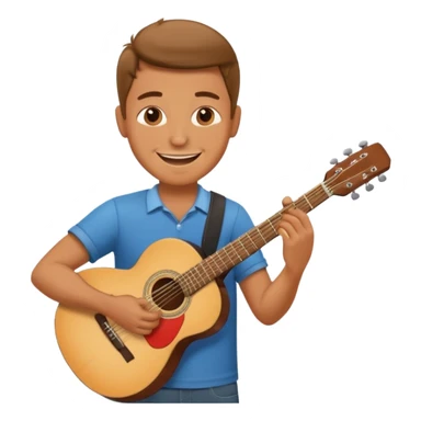 man playing guitar sticker