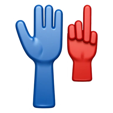 giant foam finger blue (#00A3E0) and red (#F9423A) sticker