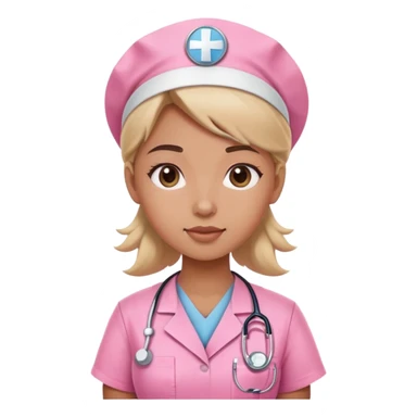 cute girl nurse in pink scrubs sticker