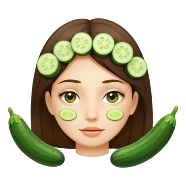 🧖‍♀️ girl with cucumber pieces over eyes relaxing  sticker