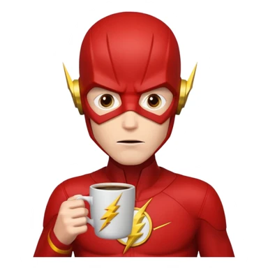 The flash drinking coffee sticker