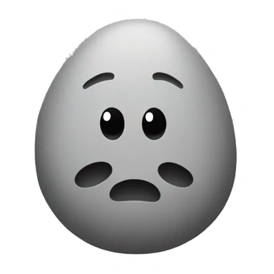 a pebble with four legs and sad face sticker