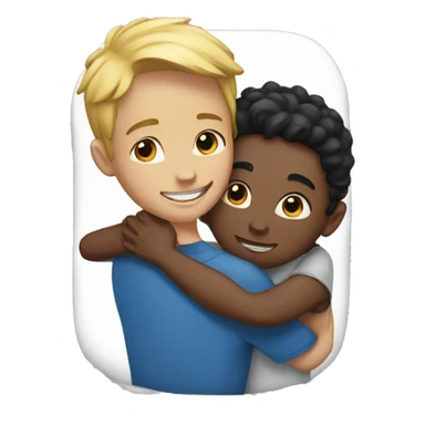 Ebony & white boy hugging  sticker