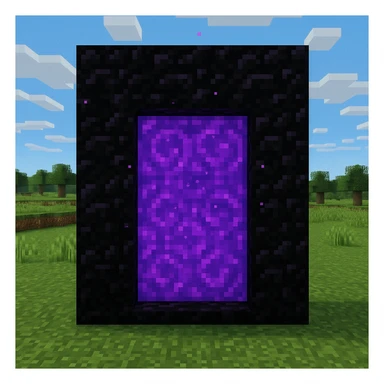 Minecraft-style purple portal with black frames sticker
