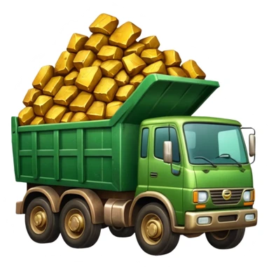 green truck with gold ore sticker