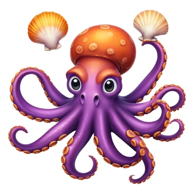 Octopus juggling seashells sticker