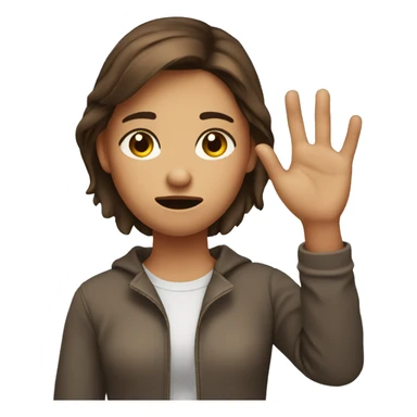 Annoyed brown haired girl with her hand up sticker