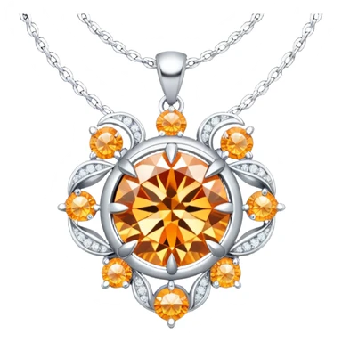 fantasy magic orange necklace diamond sticker